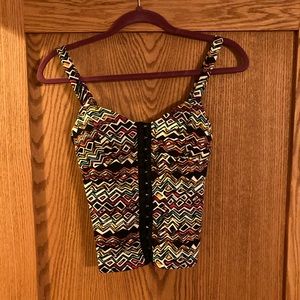 NEW patterned crop top- size Small